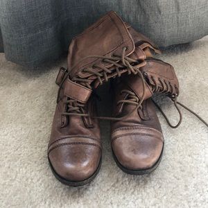 Nine West Brown Combat Boots